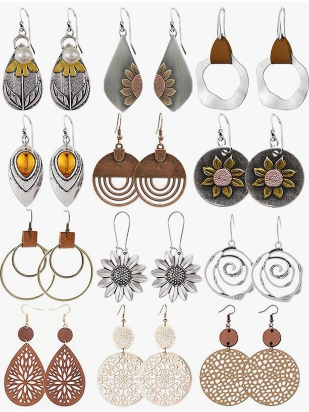 Floral and Hoop Earrings NEW